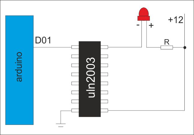 Uln2003a схема включения светодиодов