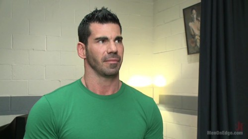Billy Santoro  Muscled stud strapped down & has his cock milked at the sperm bank